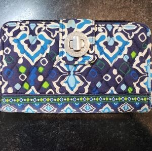 Vera Bradley Blue and Green Patterned Wallet